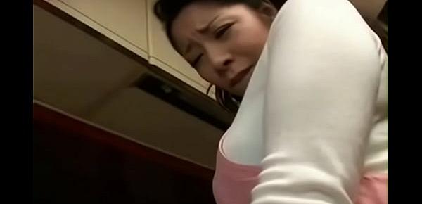  Hot Japanese Asian Mom fucks her Son in Kitchen